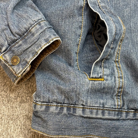 Wrangler Sherpa Lined Denim Jacket Mens Authentic Western Blue Jean Coat XL - Picture 9 of 12